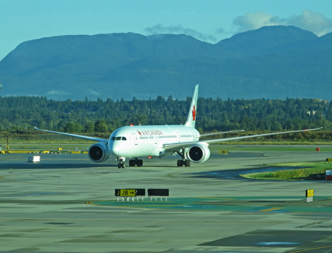 Plane at Vancouver YVR Airport